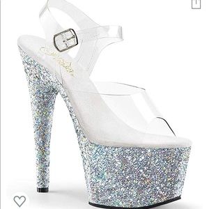 Pleaser Heels Holographic Glitter Size 9